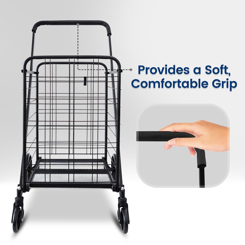 Collapsible Utility Cart - Compact And Portable Shopping Cart With Comfortable Grip (Bag Not Included)