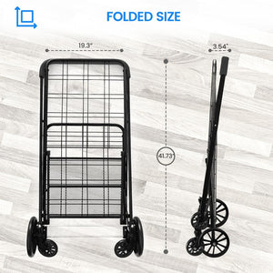 Collapsible Utility Cart - Compact And Portable Shopping Cart With Comfortable Grip