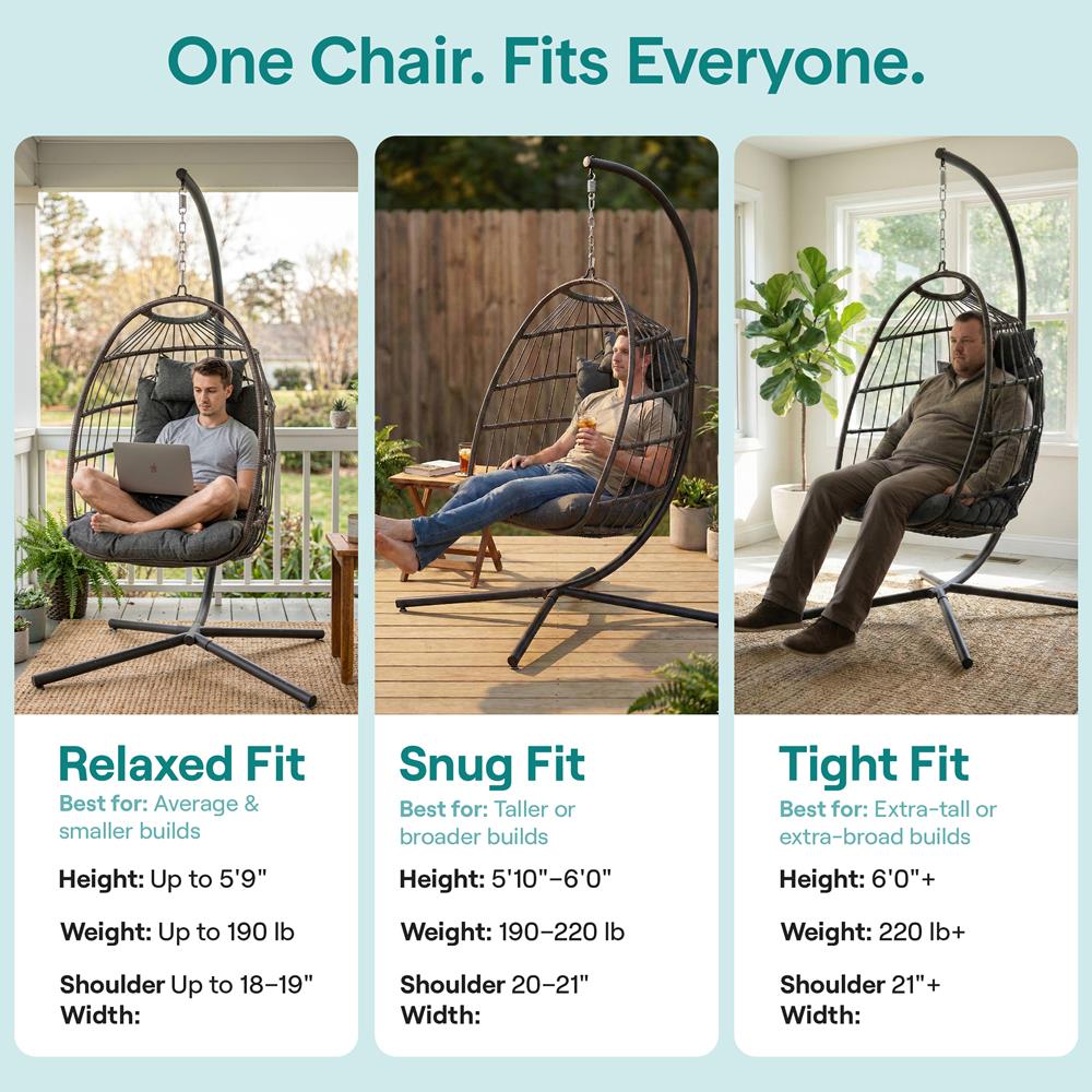 Foldable Egg Chair with Stand - Thumbnail 4