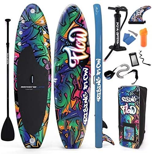 Rising Flow Paddleboard SUP - Stand Up Water Paddle-Board w/ Waterproof Mobile Phone Case (106)